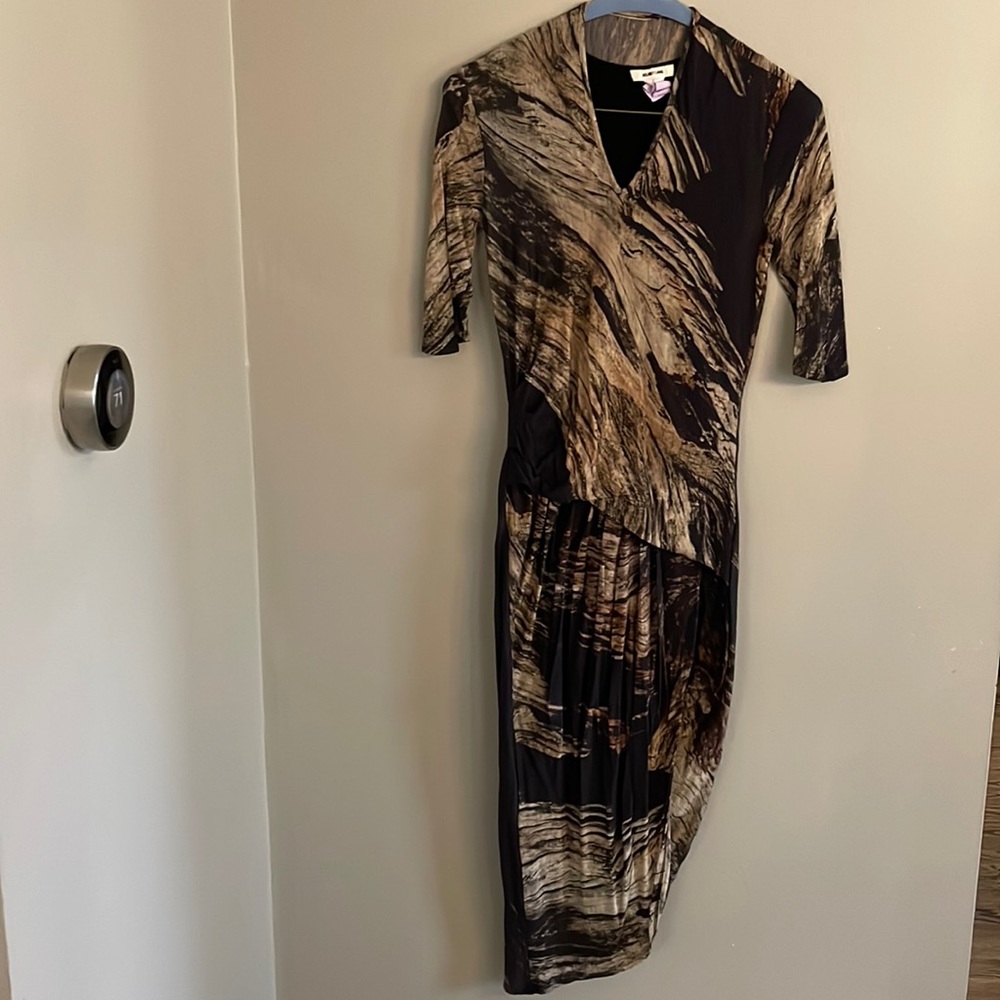 HELMUT LANG Wrap Ruched Dress assymetric - Picture 1 of 6